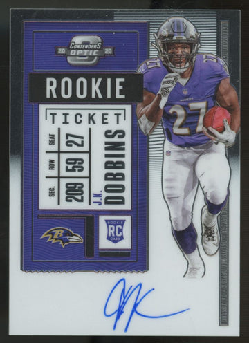 2020 Contenders Optic J.K. Dobbins RC Ticket Auto #123