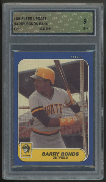 1986 Fleer Update Barry Bonds RC #U-14 CTA 9 *051