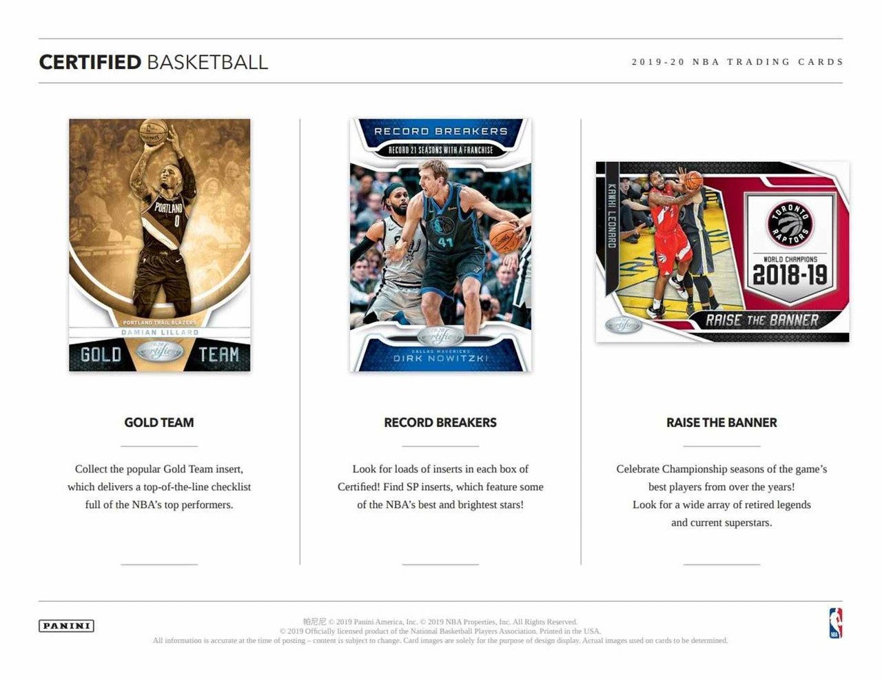 2019/20 Panini Certified Basketball Hobby Box
