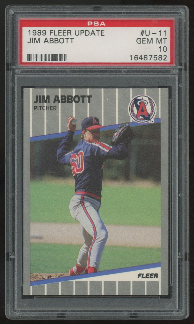 1989 Fleer Update Jim Abbott RC #U-11 PSA 10