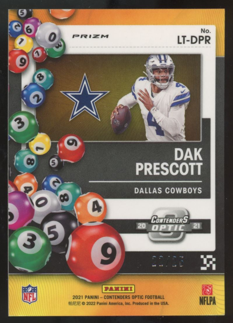 2021 Contenders Optic Dak Prescott Lottery Ticket Black Scope /25 #LT-DPR