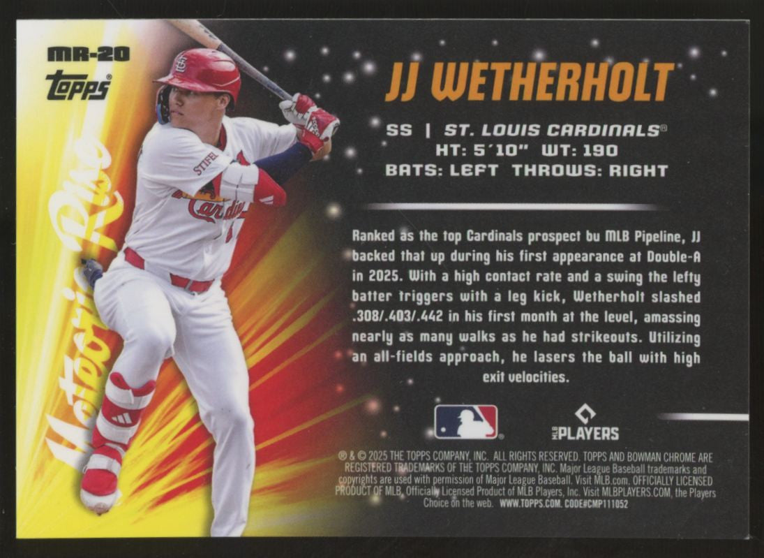 2025 Bowman Chrome JJ Wetherholt Meteoric Rise Mojo /199 #MR-20