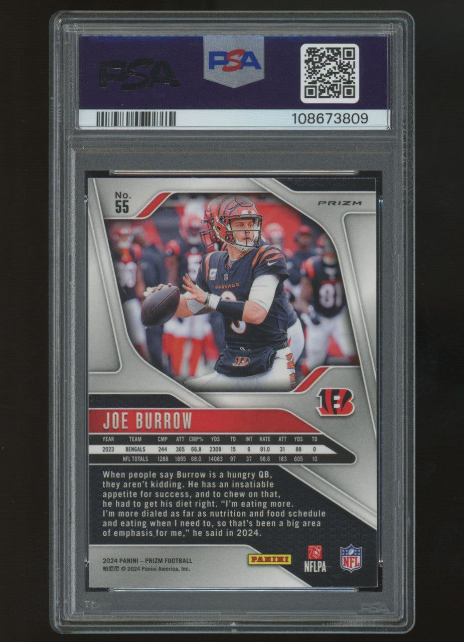 2024 Panini Prizm Joe Burrow Red/White/Blue Prizm #55 PSA 9