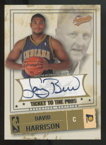 2004-05 Fleer Authentix David Harrison Larry Bird Executive Auto /200 #130