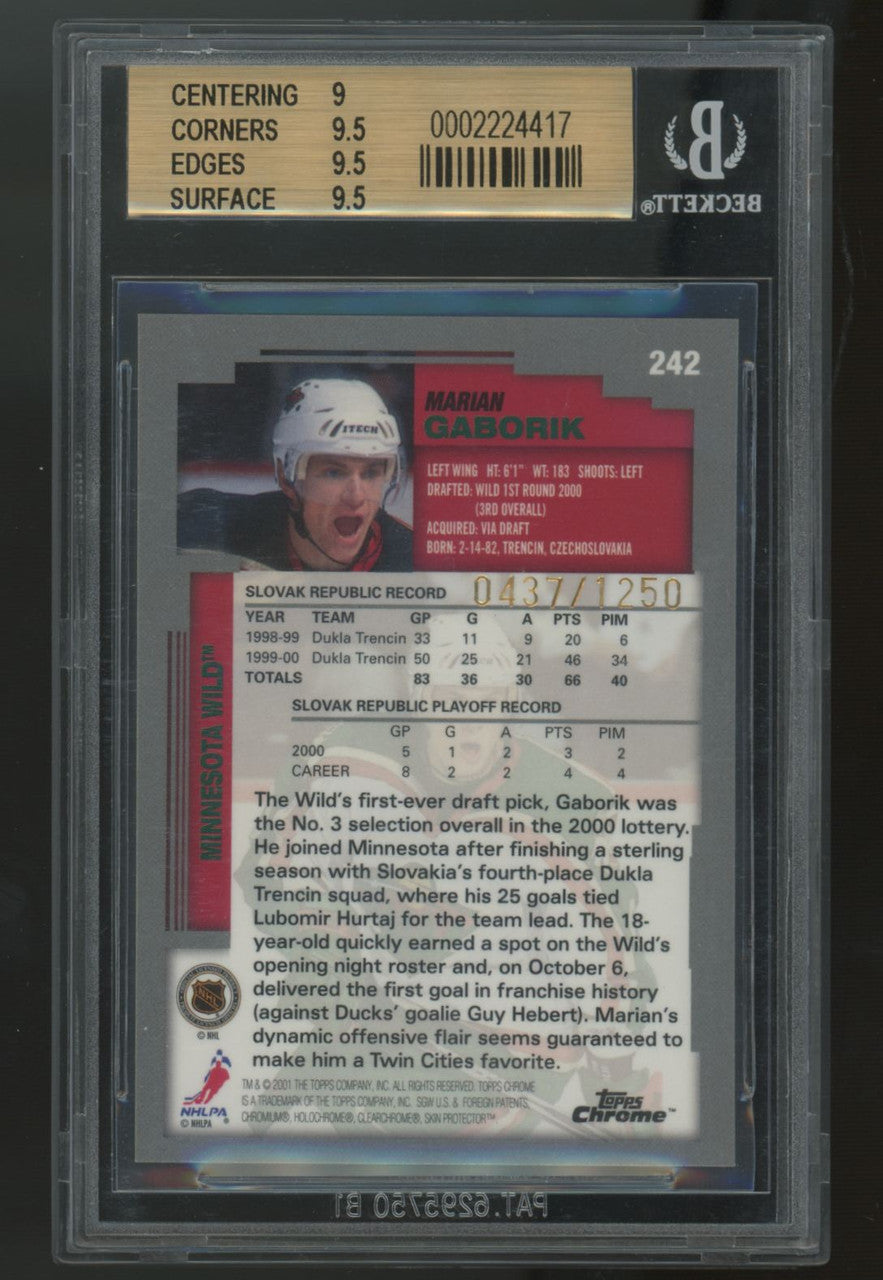 2000-01 Topps Chrome Marian Gaborik RC /1250 #242 BGS 9.5