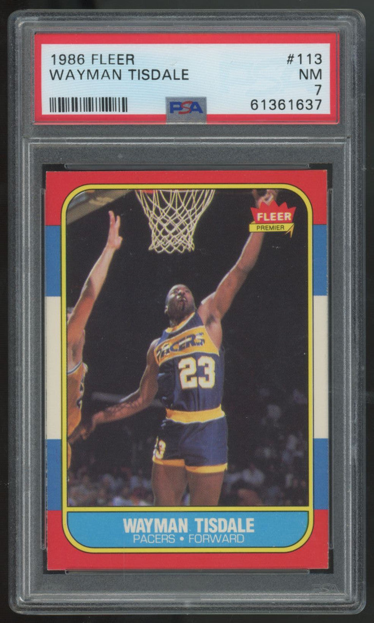1986-87 Fleer Wayman Tisdale RC #113 PSA 7
