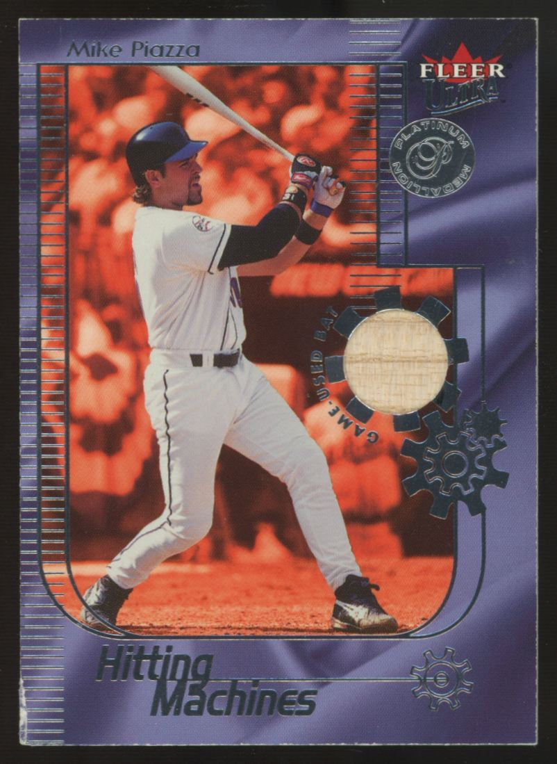 2002 Fleer Ultra Mike Piazza Platinum Hitting Machines Bat Patch /25