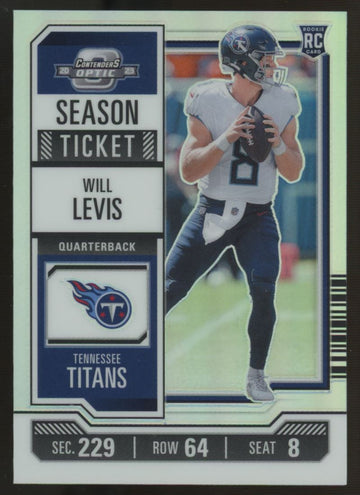 2023 Contenders Optic Will Levis RC Season Ticket Silver Holo #56