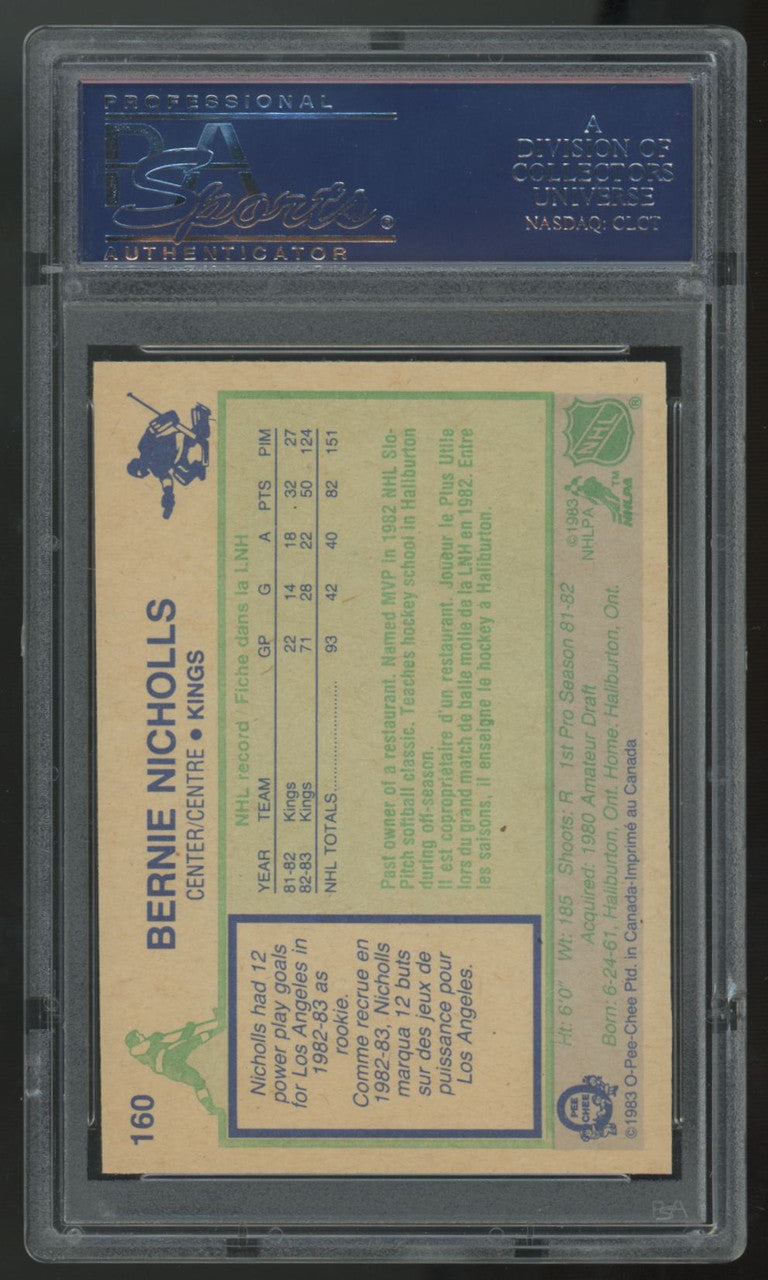 1983-84 O-Pee-Chee Bernie Nicholls RC #160 PSA 9