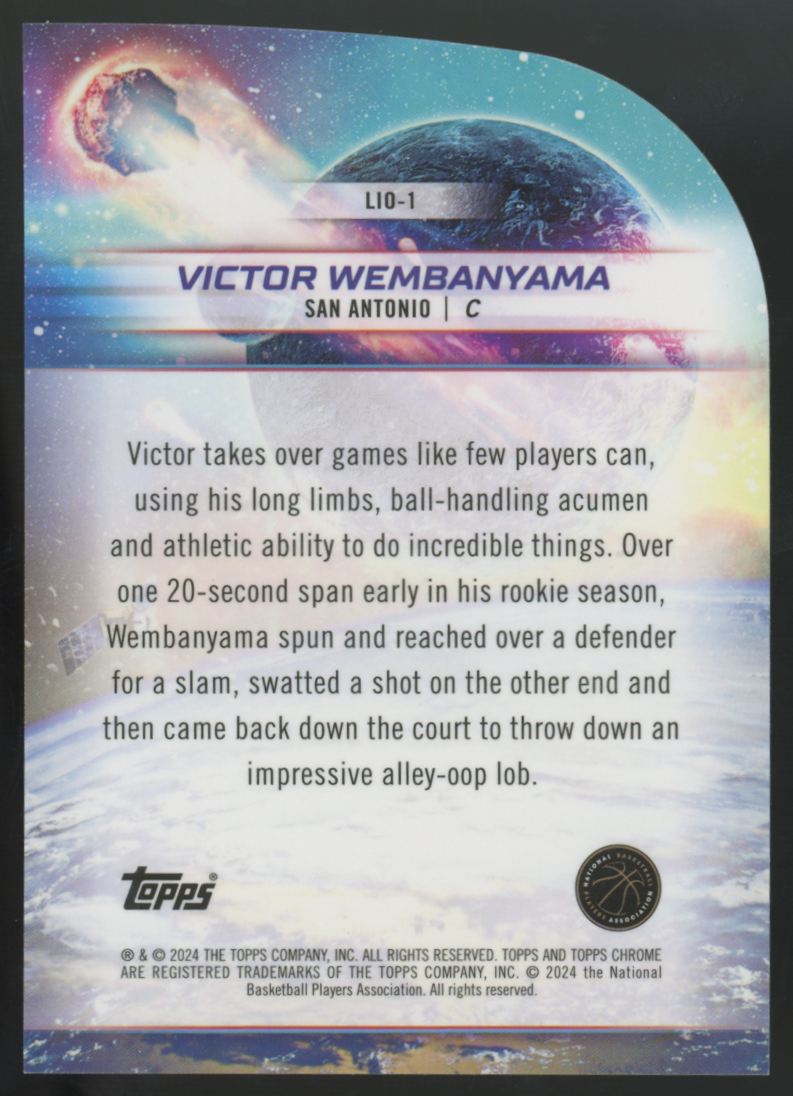 2023-24 Topps Cosmic Chrome Victor Wembanyama RC Gold Launched Into Orbit /50