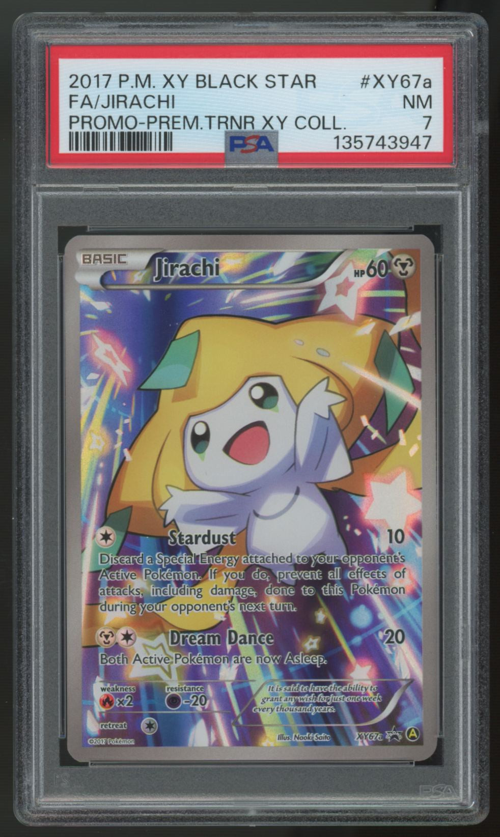 2017 Pokemon Jirachi Premium Collection Full Art Promo #XY67a PSA 7