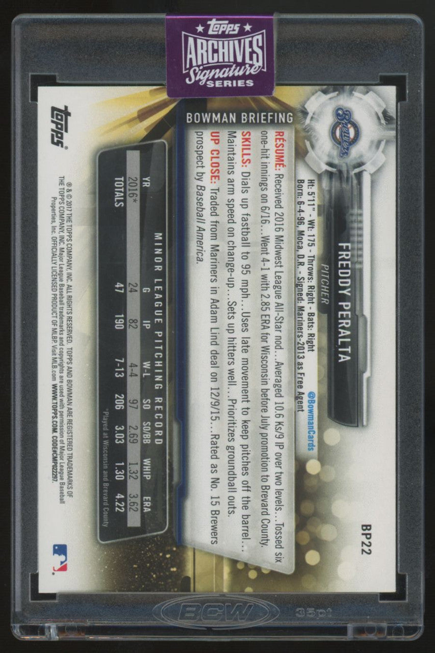 2025 Topps Archives Signature Series Freddy Peralta 1st Auto /30 #BP22