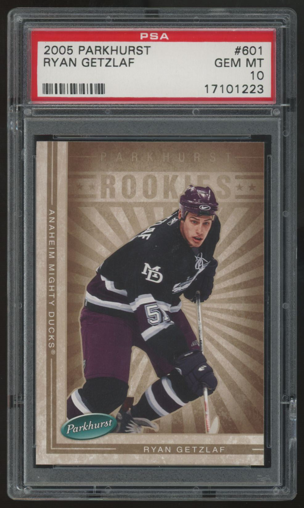 2005-06 Parkhurst Ryan Getzlaf RC #601 PSA 10