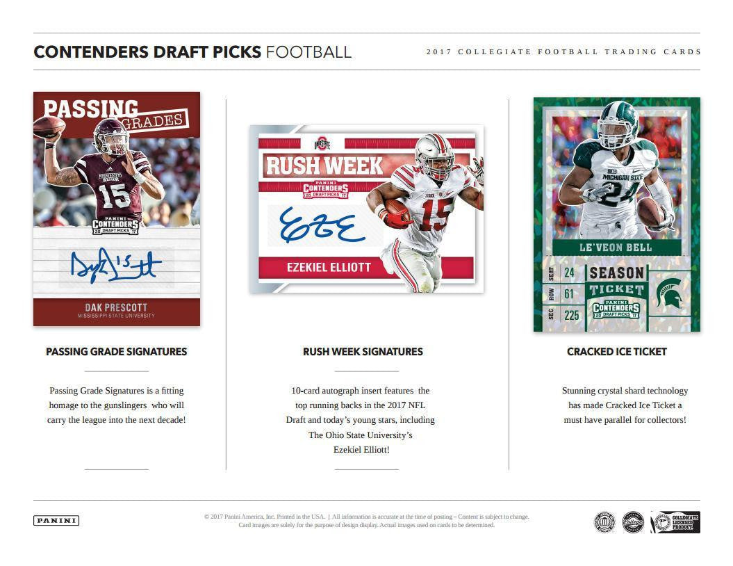 2017 Panini Contenders Draft Football Hobby Box