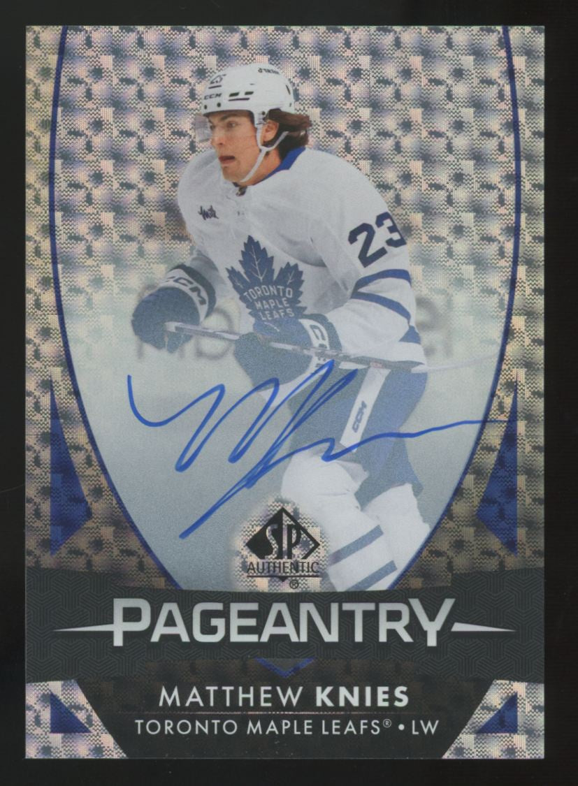 2023-24 SP Authentic Matthew Knies RC Pageantry Auto #P-64