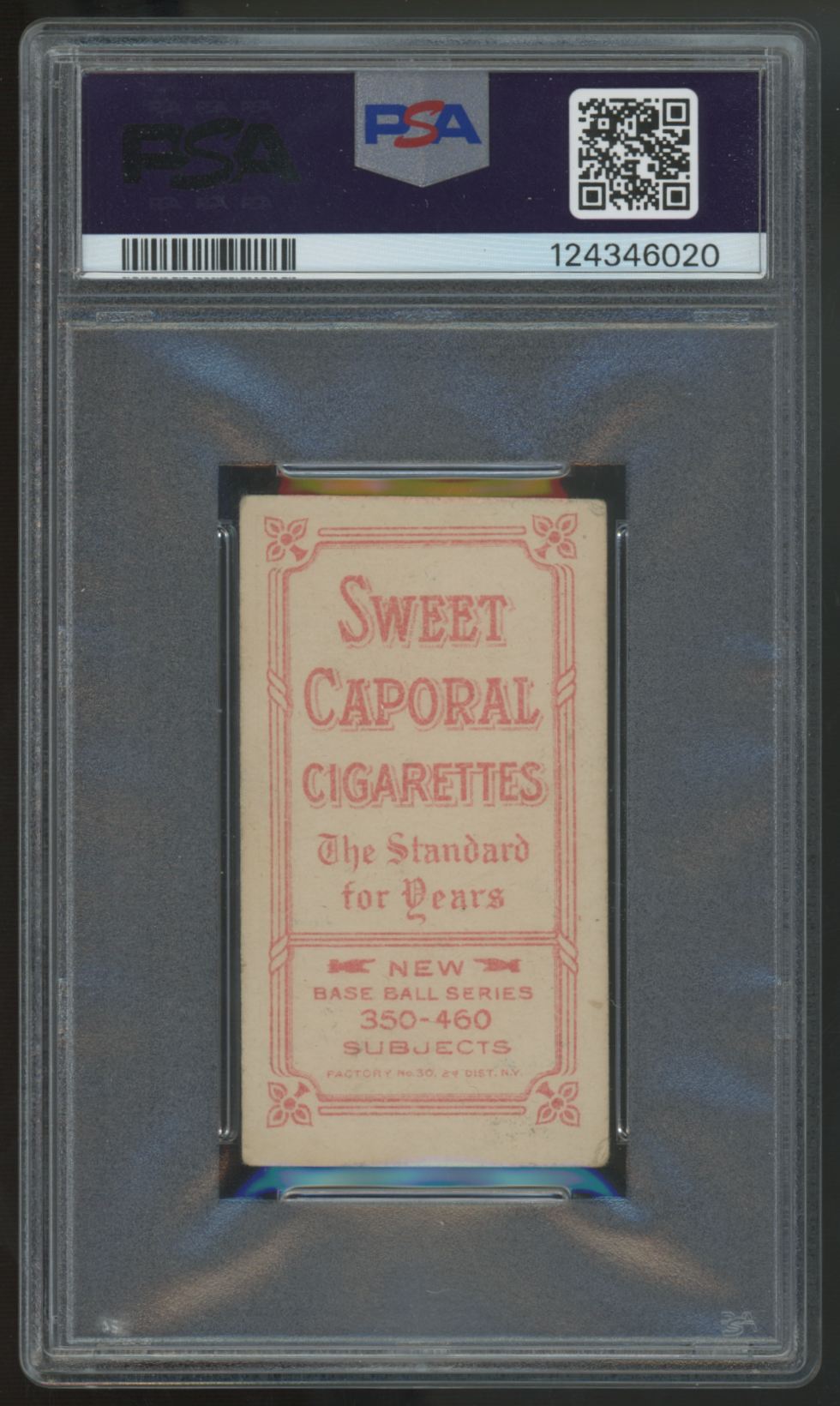 1909-11 T206 John Hummel Sweet Caporal Back 350-460/30 PSA 3