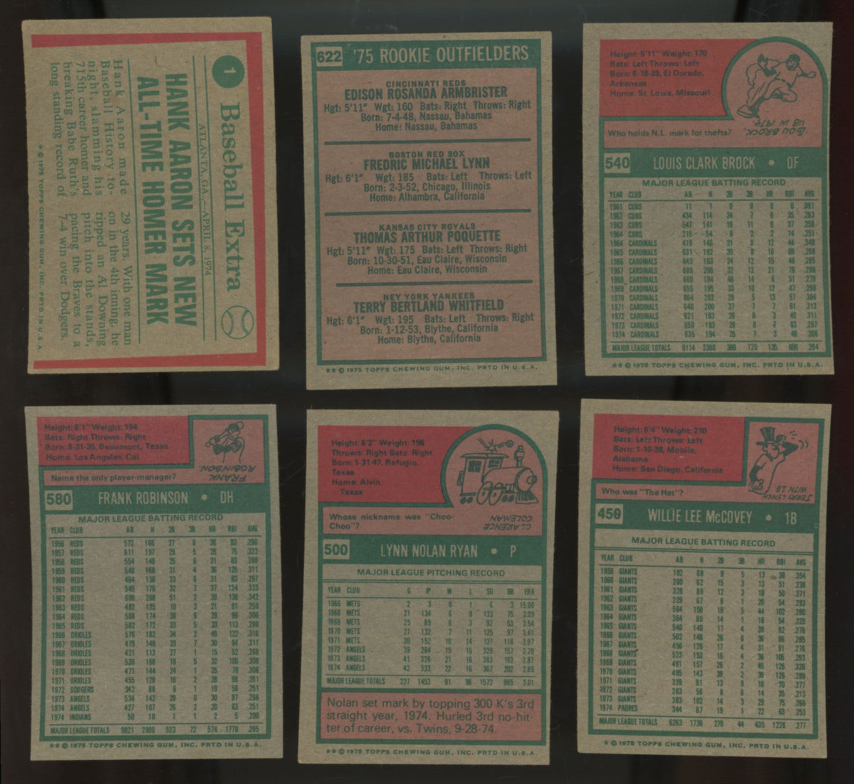 1975 Topps Baseball Regular-Size Near Complete Set (619/620) Missing #223 EX