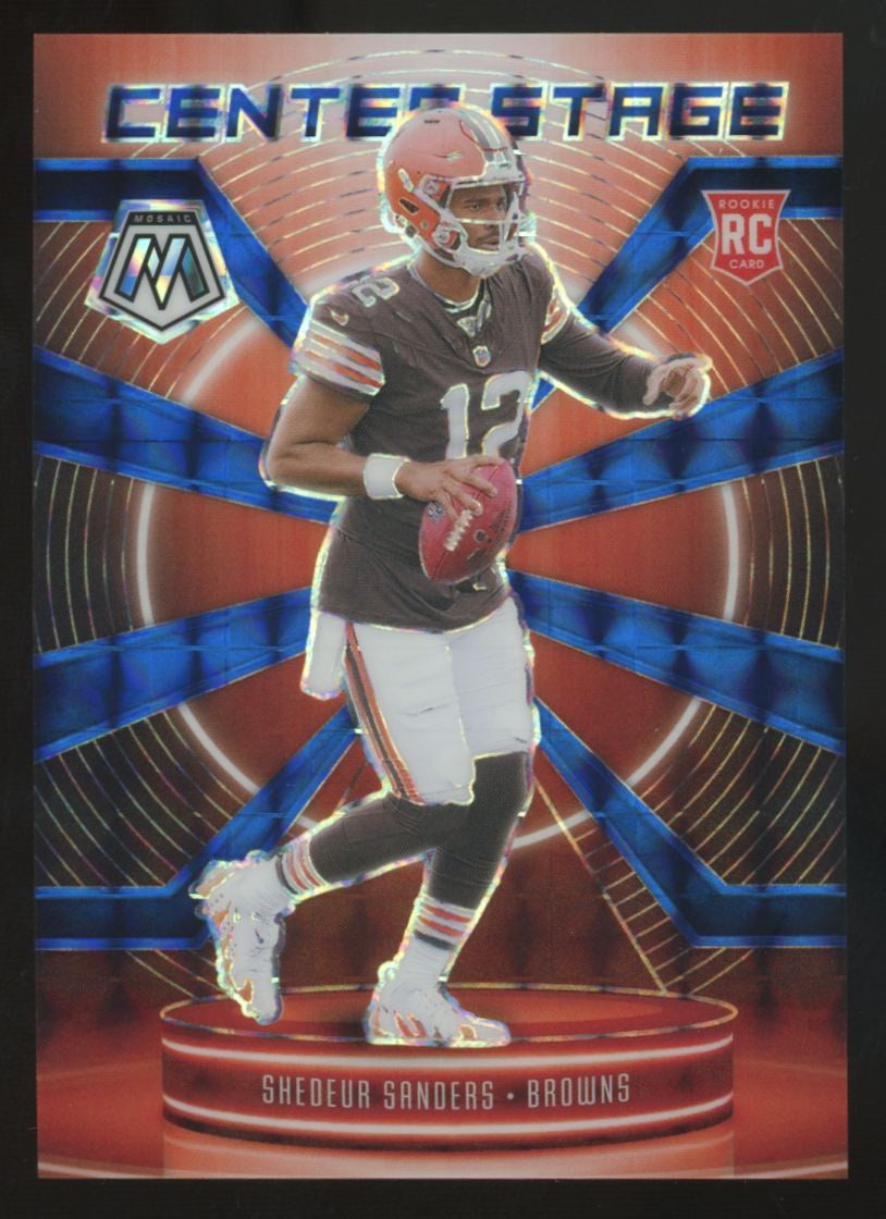 2025 Panini Mosaic Shedeur Sanders RC Blue Center Stage /99 #12