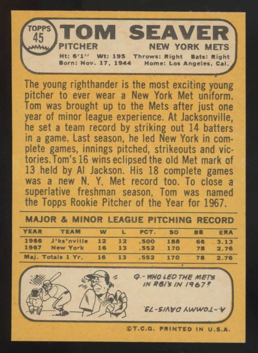 1968 Topps Tom Seaver #45 NM