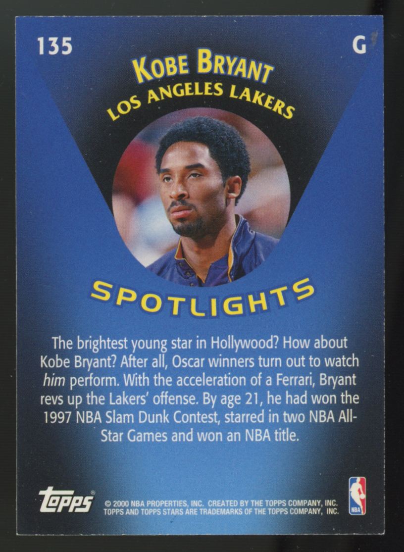 2000-01 Topps Stars Kobe Bryant Spotlights #135