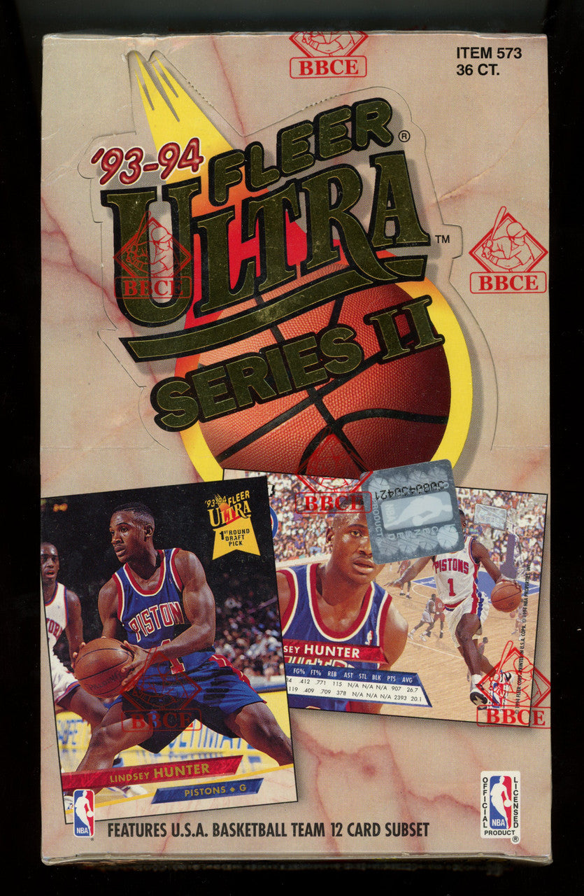1993/94 Fleer Ultra Series 2 Basketball Hobby Box BBCE Wrapped