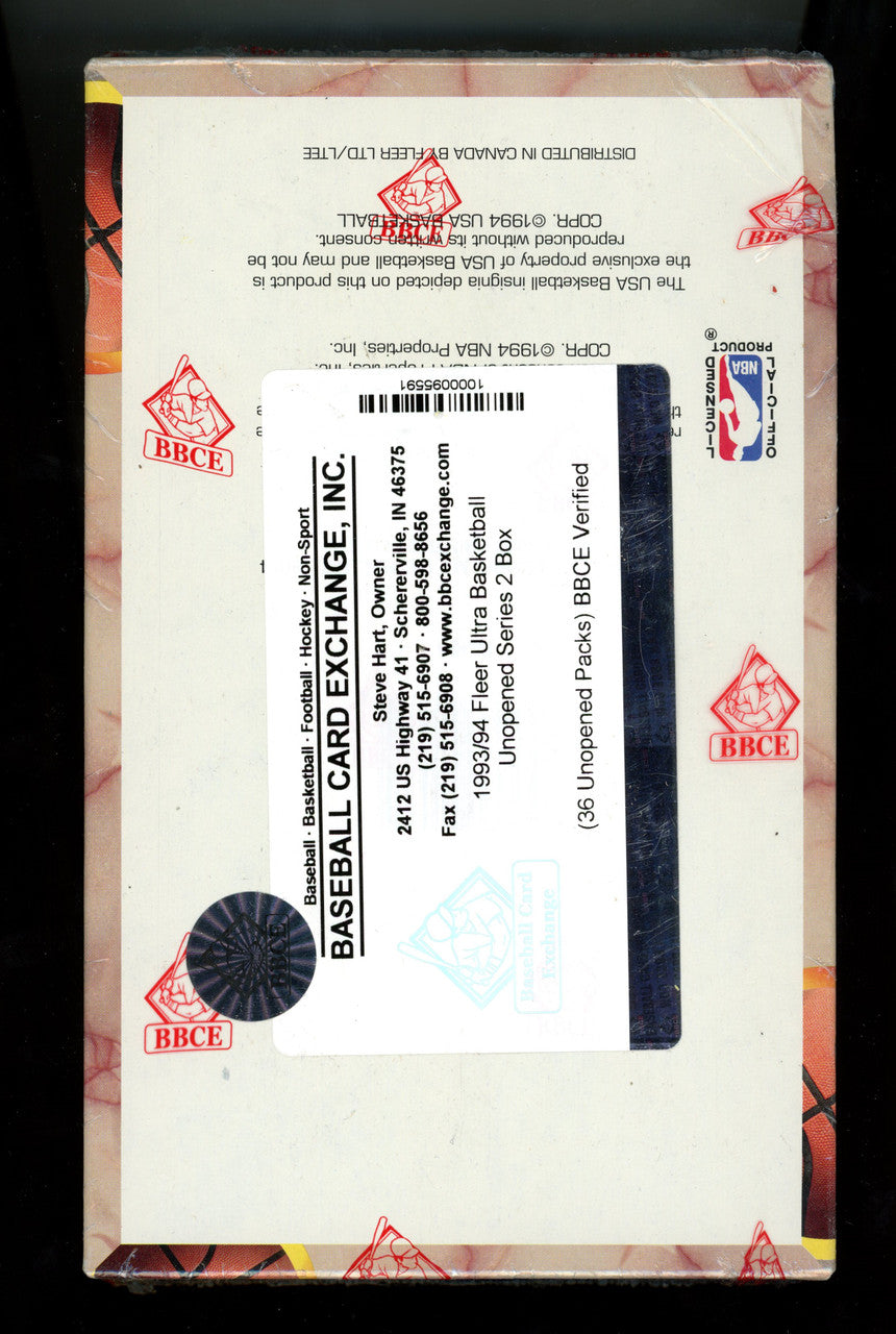 1993/94 Fleer Ultra Series 2 Basketball Hobby Box BBCE Wrapped