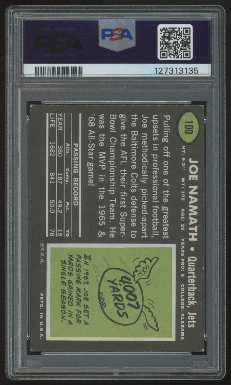1969 Topps Joe Namath #100 PSA 5 *135