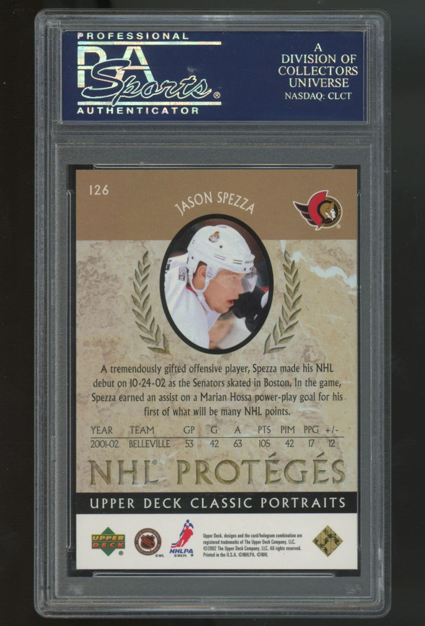 2002-03 Upper Deck Classic Portraits Jason Spezza RC NHL Proteges /1500 PSA 10