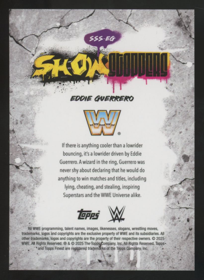 2025 Topps Finest WWE Eddie Guerrero Black Showstoppers Refractor /25 #SSS-EG