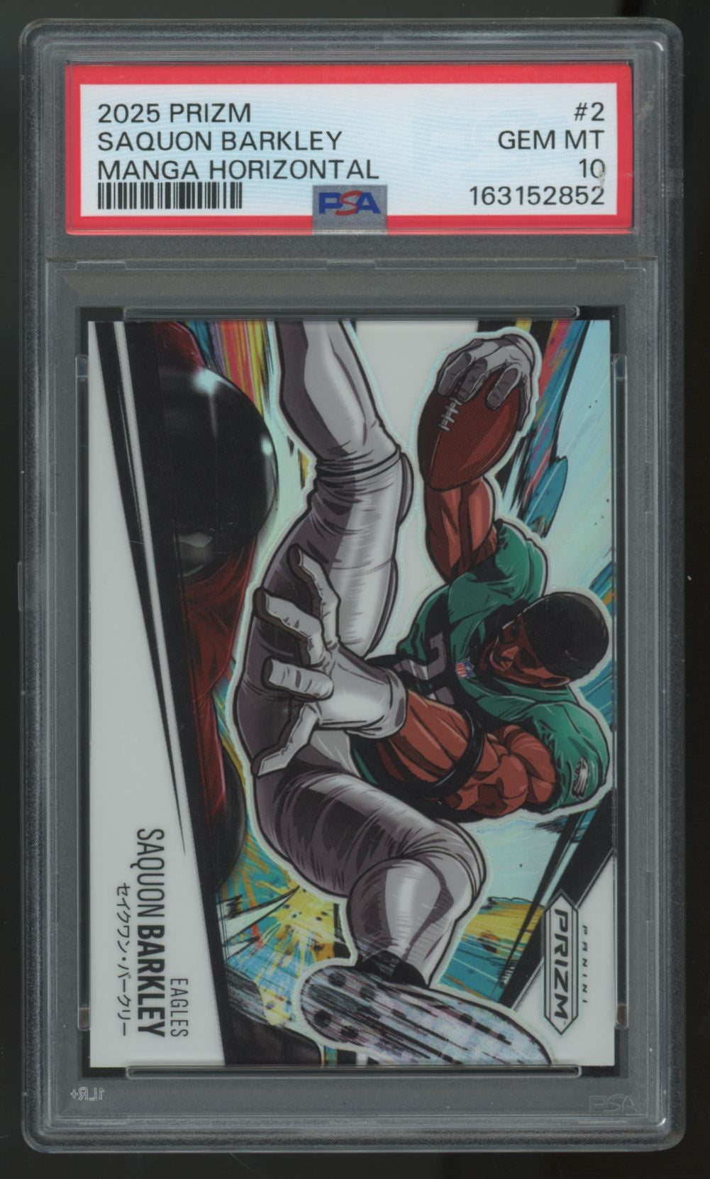 2025 Panini Prizm Saquon Barkley Manga Horizontal SSP #2 PSA 10