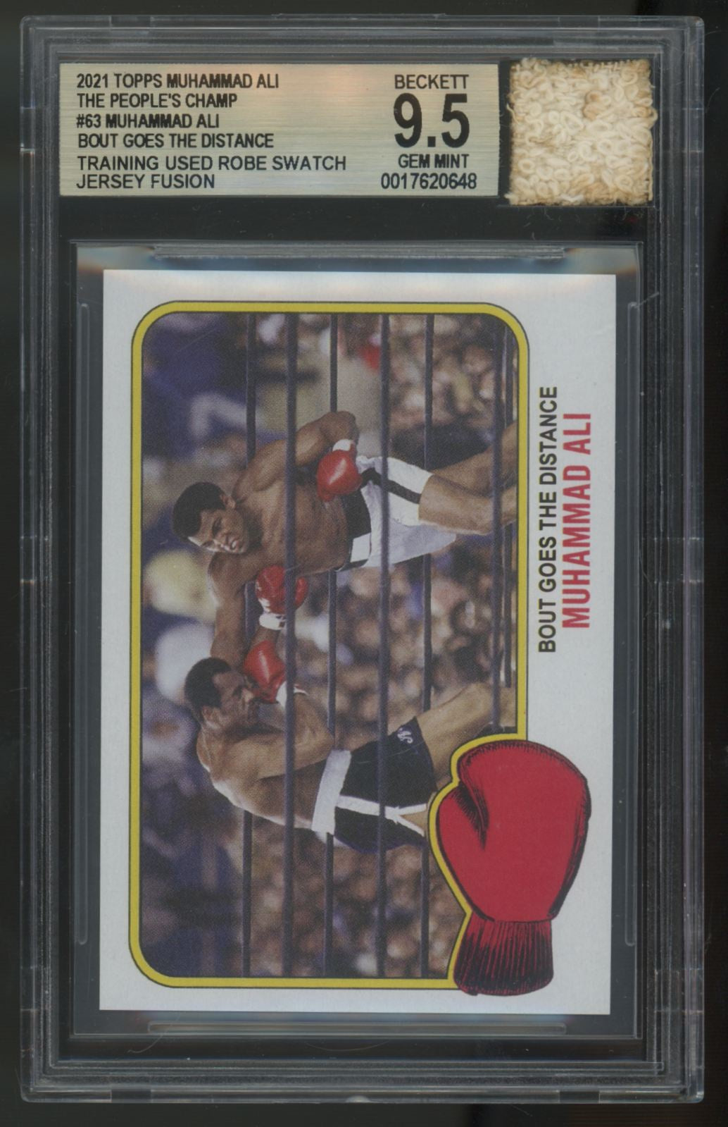 2021 Topps Muhammad Ali Training Used Robe Patch BGS 9.5 Jersey Fusion Authentic