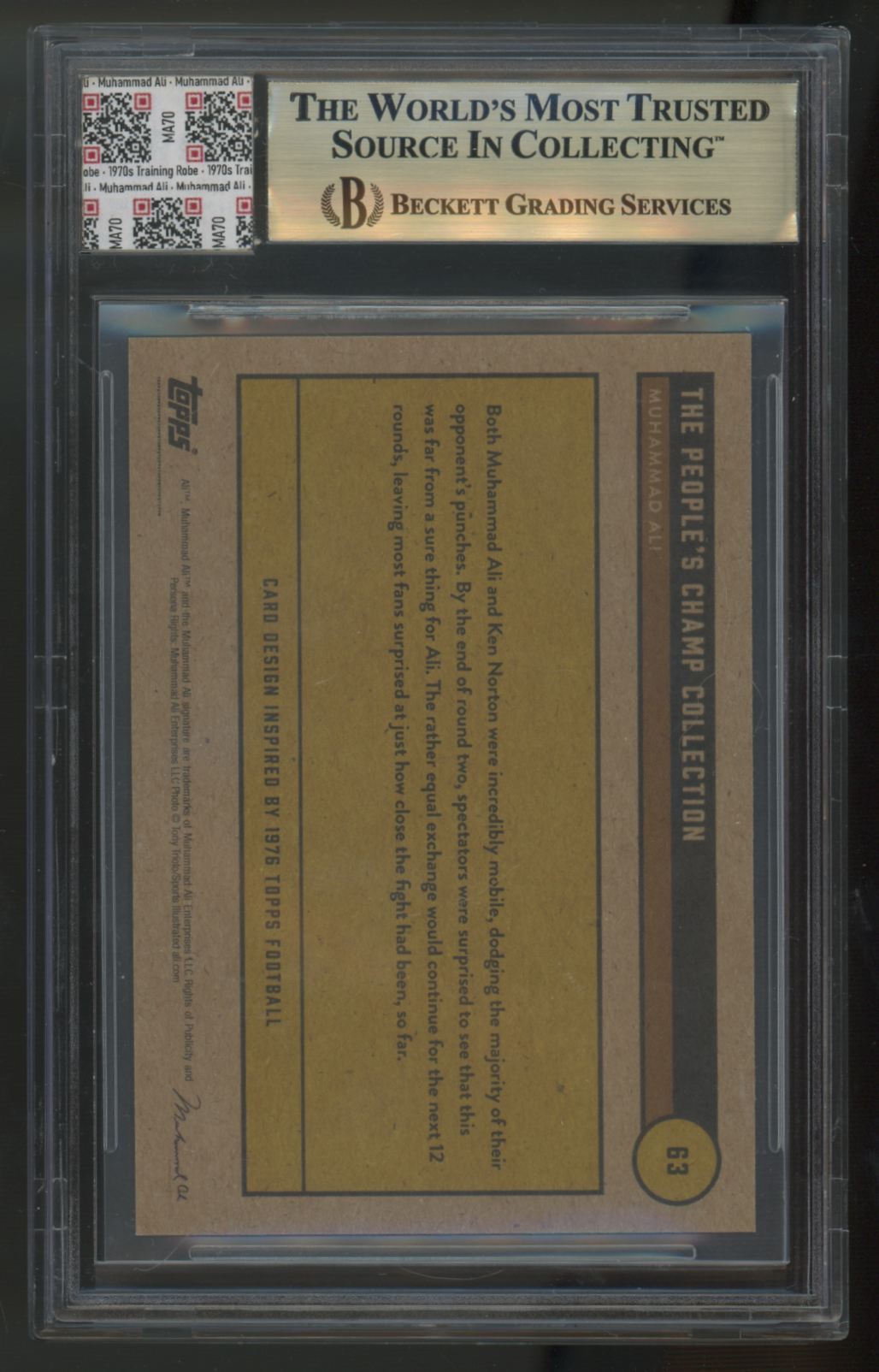 2021 Topps Muhammad Ali Training Used Robe Patch BGS 9.5 Jersey Fusion Authentic