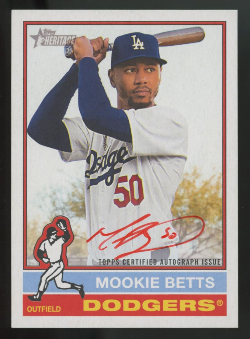 2025 Topps Heritage Mookie Betts Red Ink Real One Auto /76 #ROA-MBE