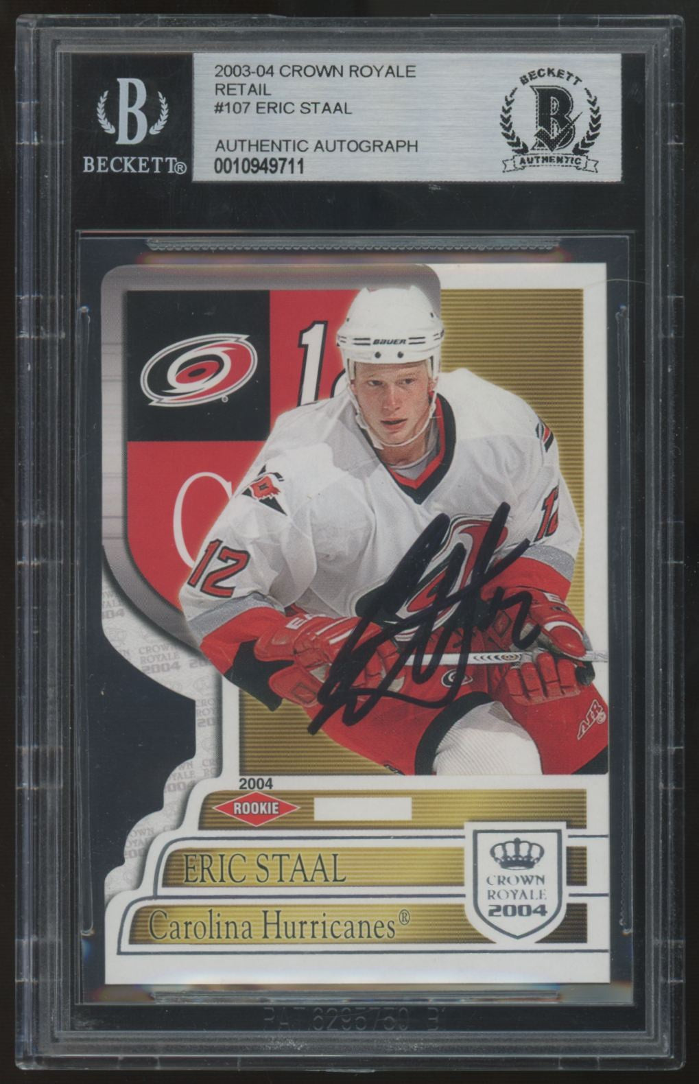 2003-04 Crown Royale Eric Staal Retail Signed Auto /899 #107 BGS Authentic