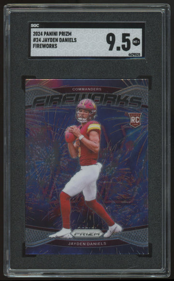 2024 Panini Prizm Jayden Daniels RC Fireworks #24 SGC 9.5
