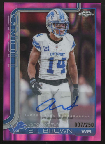 2025 Topps Chrome Amon-Ra St. Brown Pink Lava Refractor Auto /250 #BA-AS