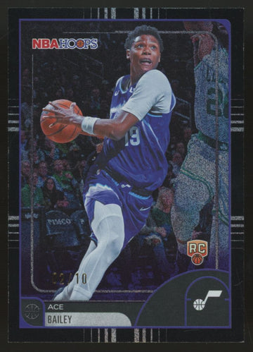 2025-26 Topps NBA Hoops Ace Bailey RC Pixel Burst Black /10 #38