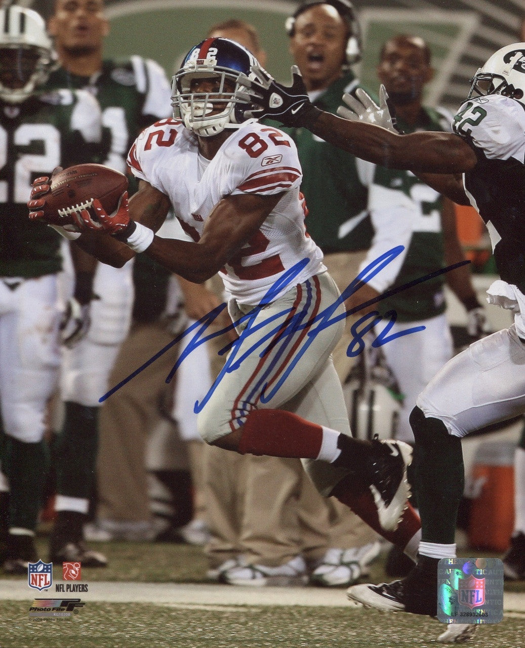 Mario Manningham Autographed 16x20 New York Giants Photograph