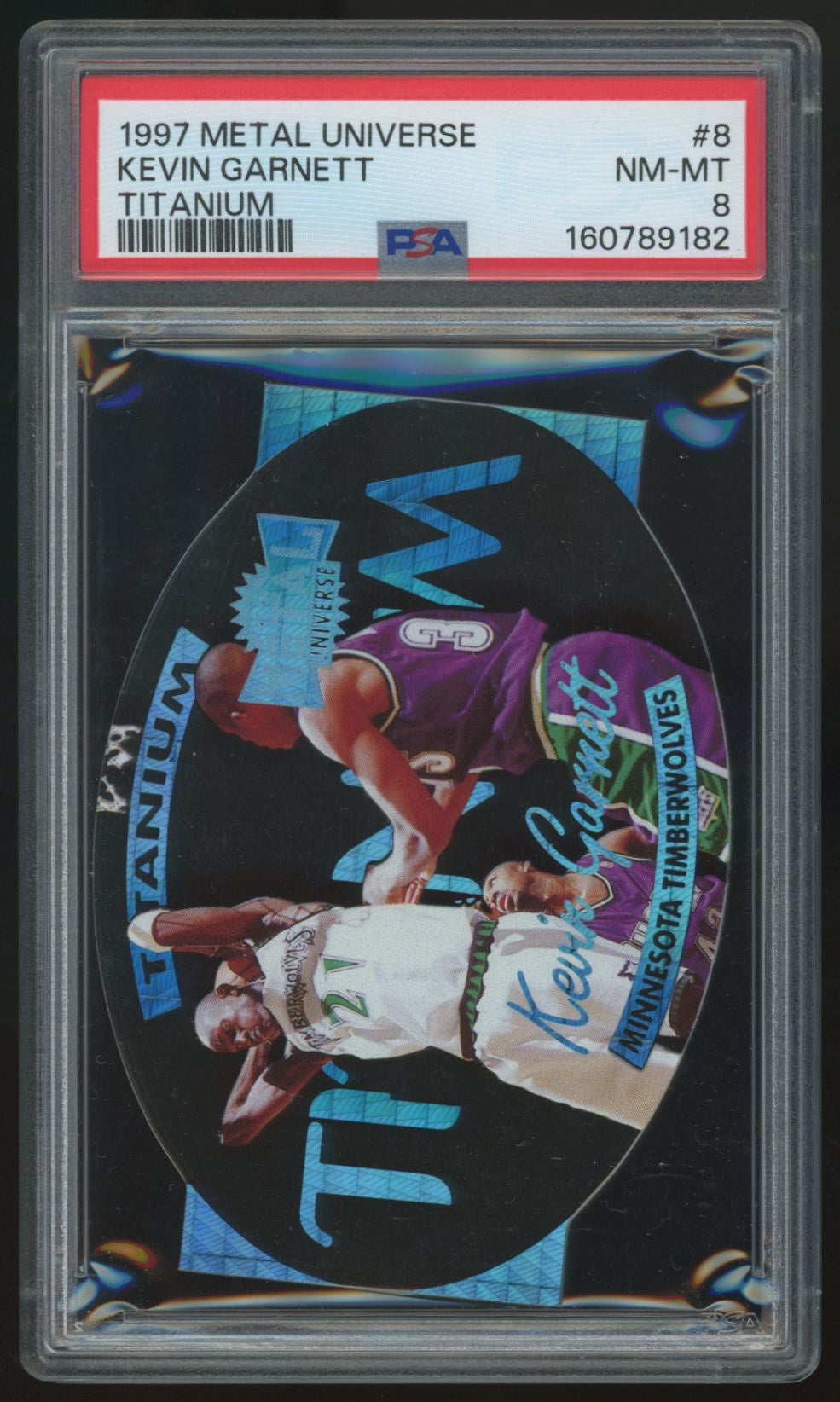 1997-98 Skybox Metal Universe Kevin Garnett Titanium #8 PSA 8