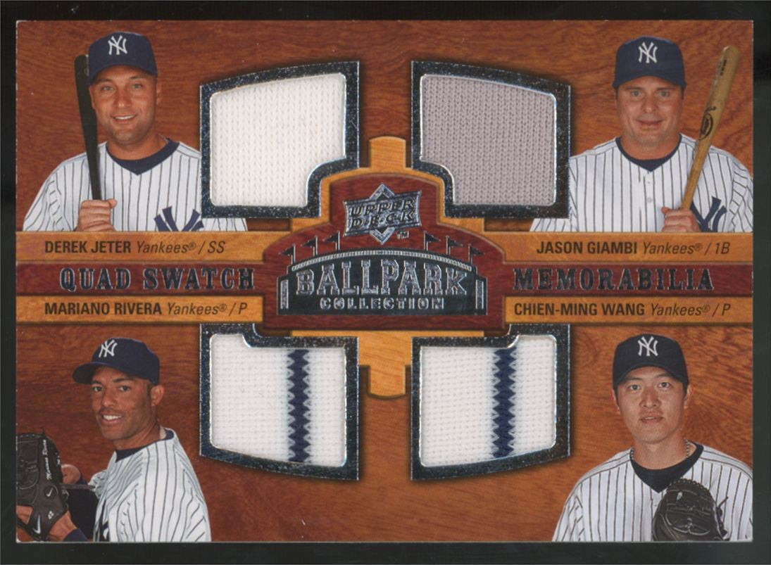 2008 Upper Deck Ballpark Edition Jeter/Giambi/Rivera/Wang Quad Patch #247