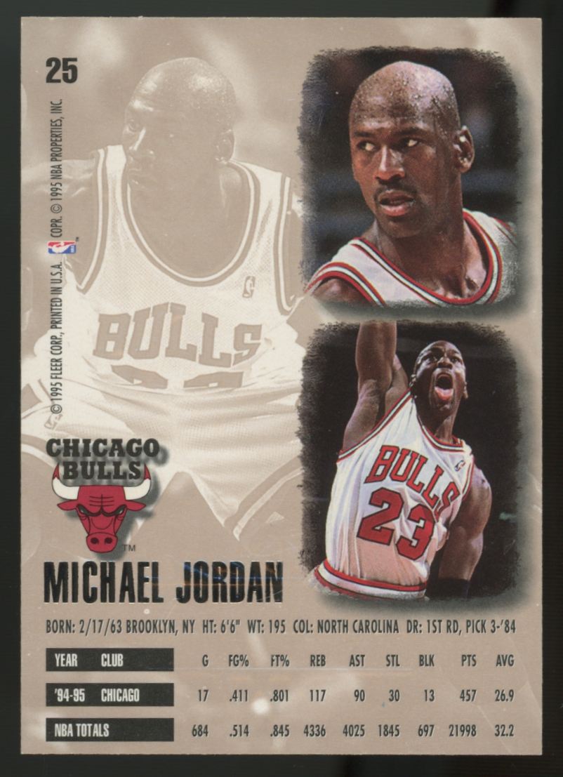 1995-96 Fleer Ultra Michael Jordan Gold Medallion Edition #25