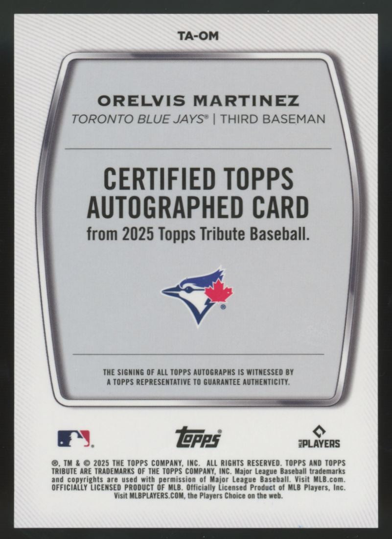 2025 Topps Tribute Orelvis Martinez RC Auto Orange /25 #TA-OM