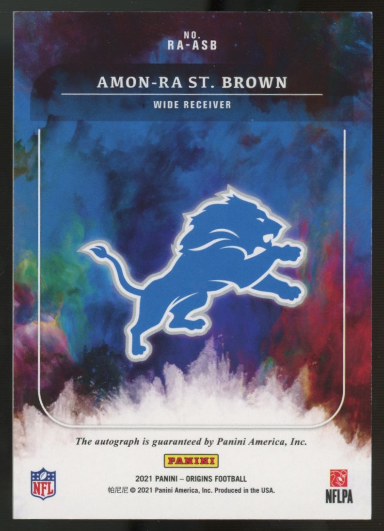 2021 Panini Origins Amon-Ra St. Brown RC Auto #RA-ASB