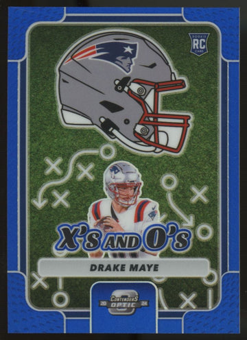 2024 Contenders Optic Drake Maye RC Xs and Os Blue /99 #XO-DME