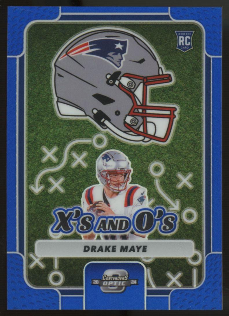 2024 Contenders Optic Drake Maye RC Xs and Os Blue /99 #XO-DME