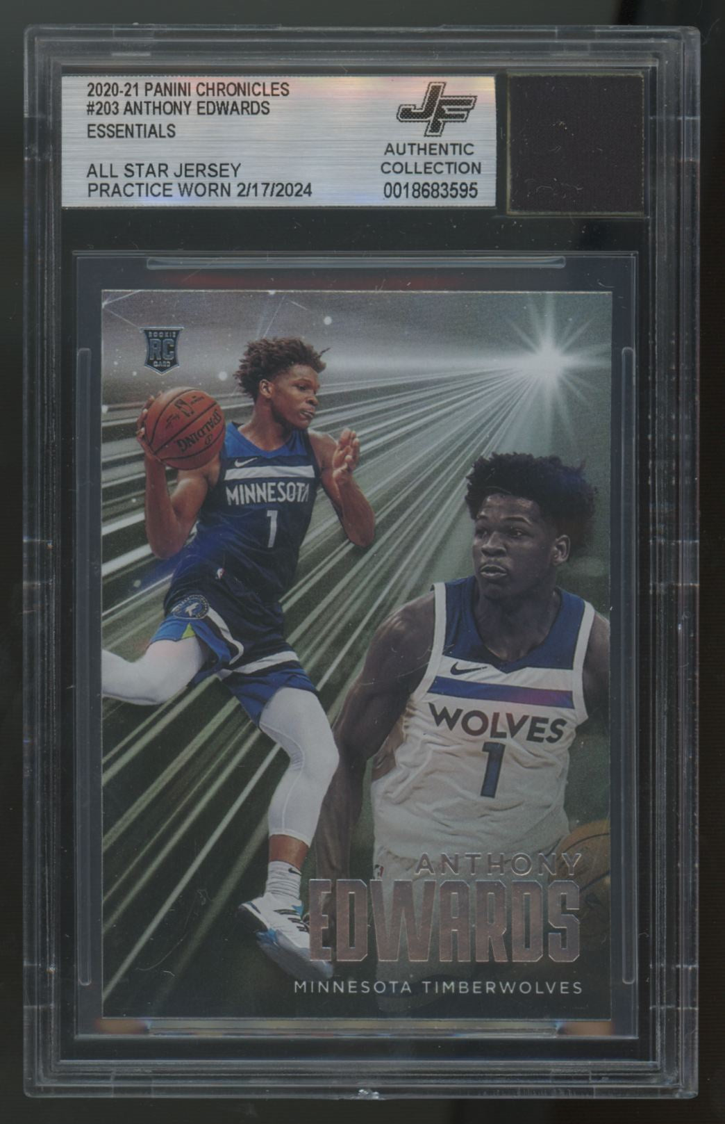 2020-21 Chronicles Anthony Edwards RC Essentials Patch Jersey Fusion Authentic