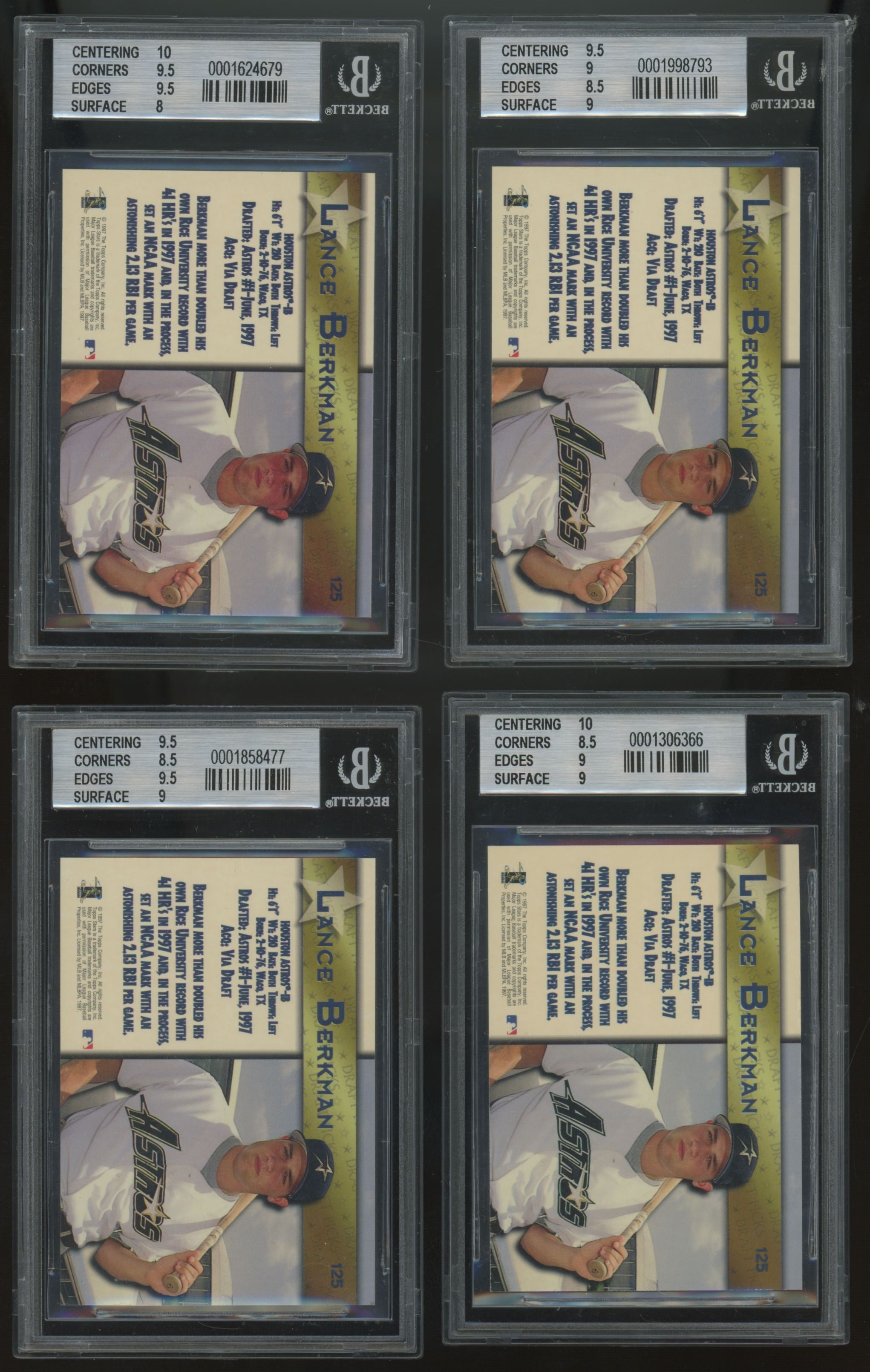 1997 Topps Stars Lance Berkman RC #125 BGS 9 Lot Of 6