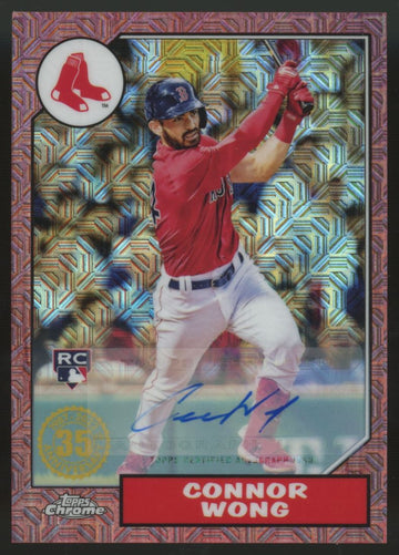 2022 Topps Chrome Silver Pack Connor Wong RC Auto Red /5 #T87C-12