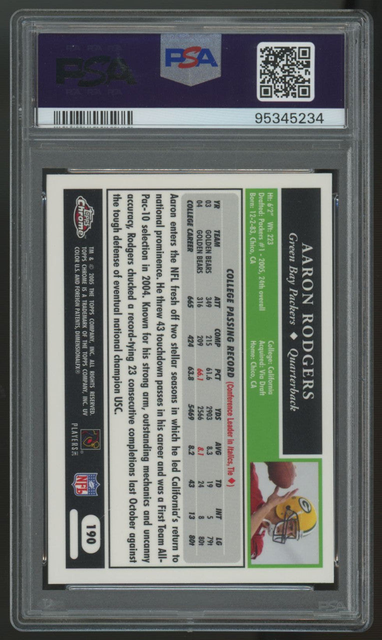 2005 Topps Chrome Aaron Rodgers RC #190 PSA 10