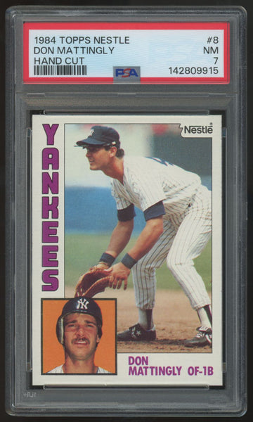 1984 Topps Nestle Don Mattingly RC Hand Cut #8 PSA 7 *915
